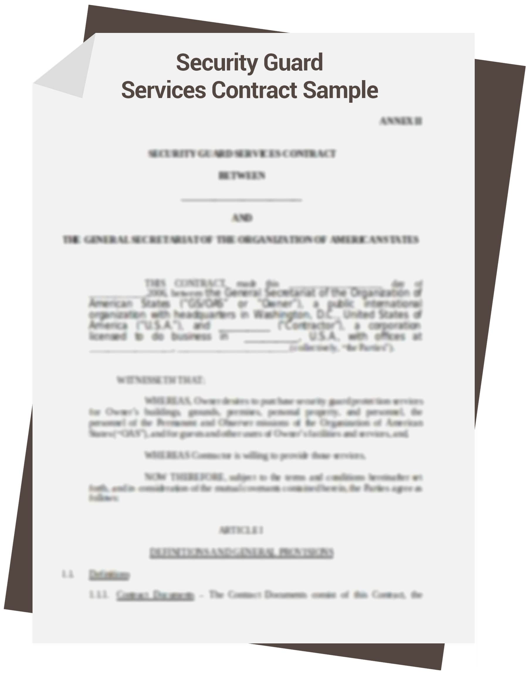 Security Guard Service Contract