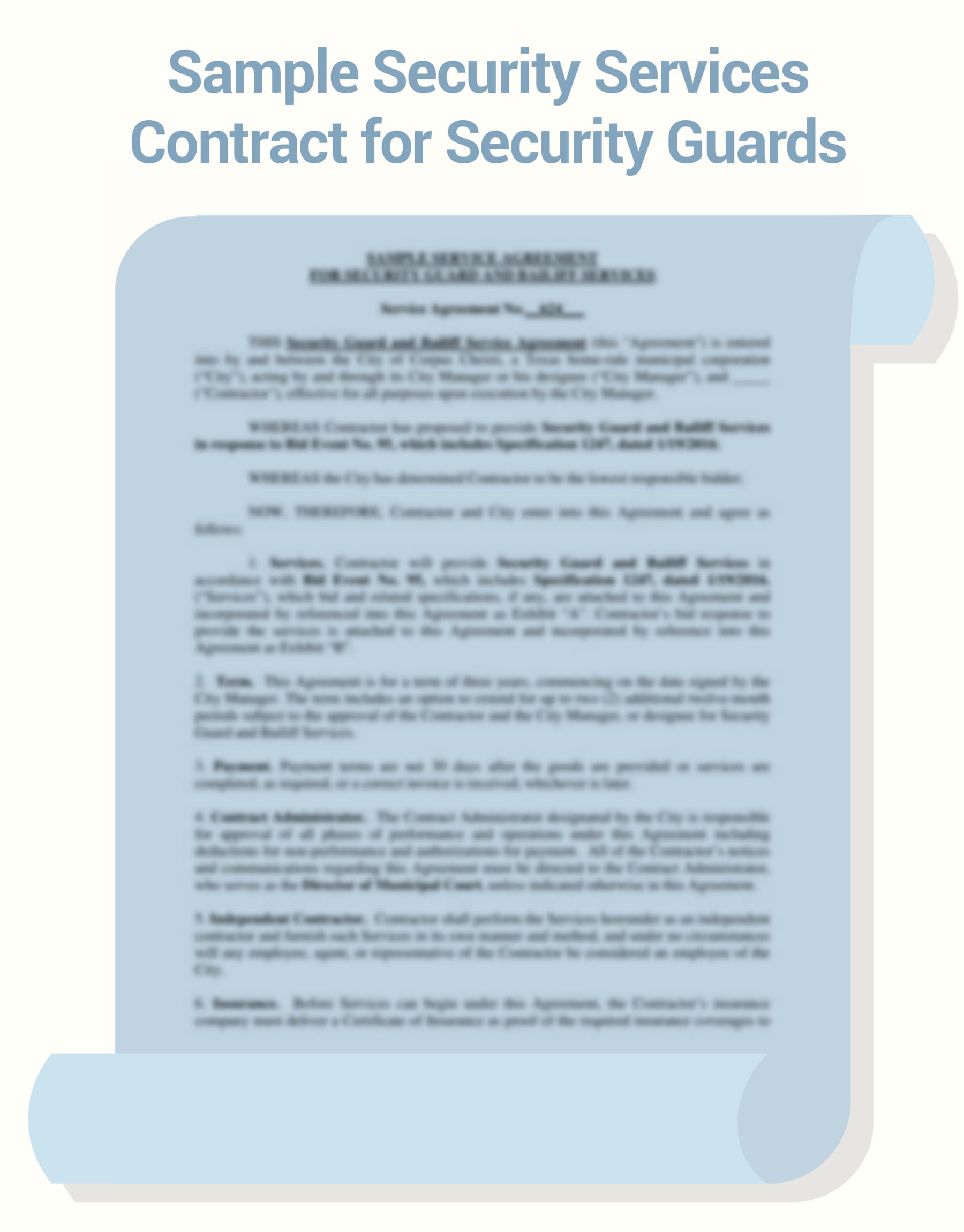 Sample Security Services Contract for Security Guards